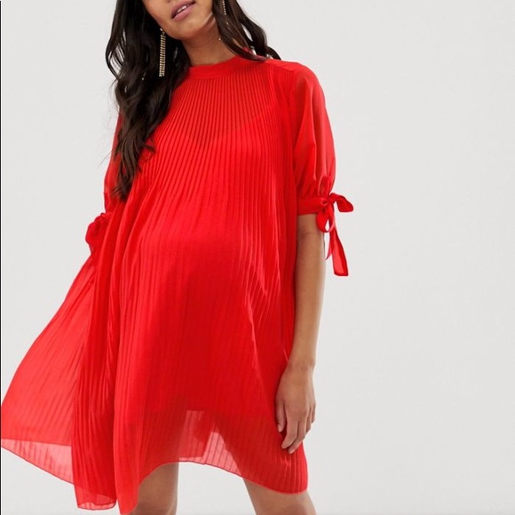 ASOS Maternity Dresses & Skirts - ASOS DESIGN Maternity Pleated Mini Dress